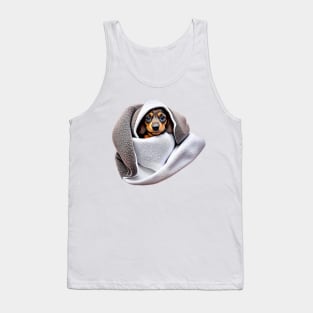 Puppy Love: Snuggly Dachshund in a Swaddle Blanket Tee Tank Top